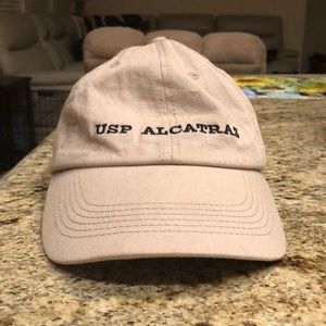 Cream colored alcatraz Dad cap